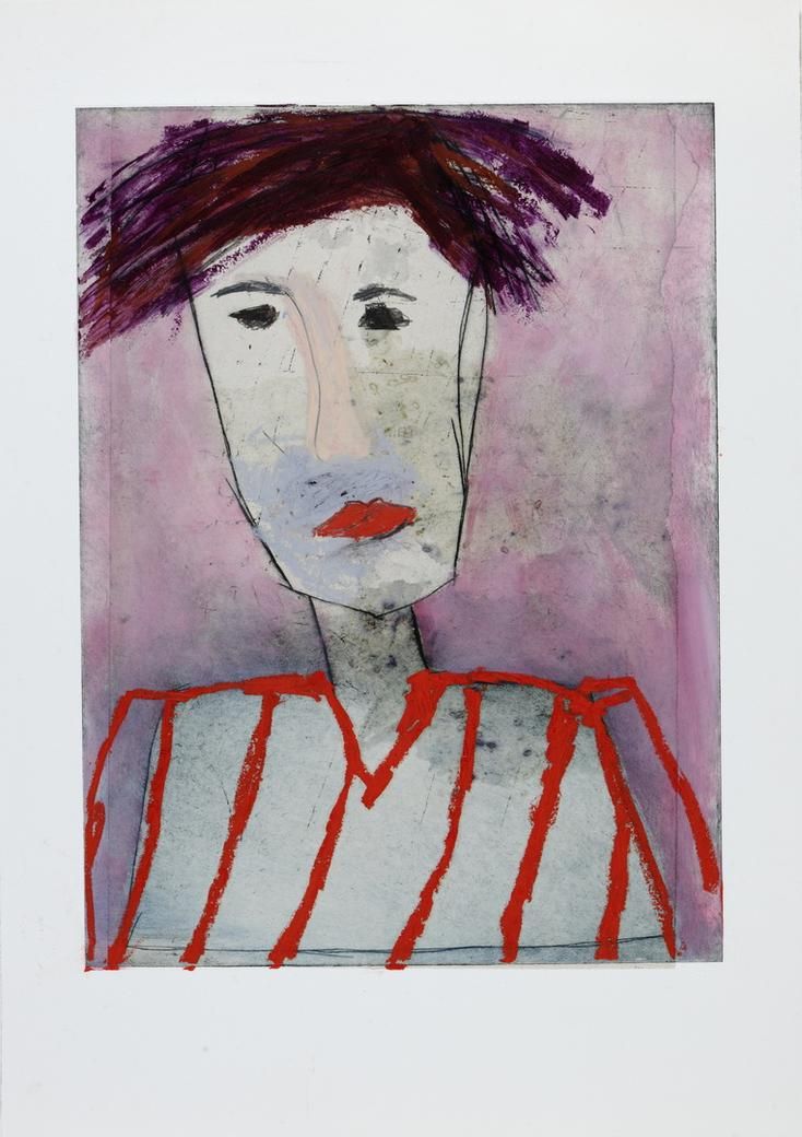  Sieben Frauen - Carmen, Überzeichnete Radierung, 40 x 30 cm, 2021